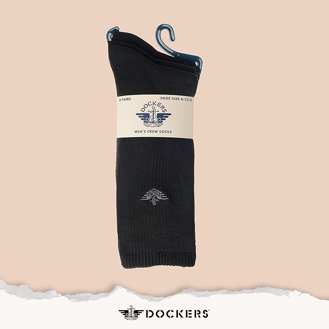 DOCKERS Men's Performance Socks - 3-Pairs and 6-Pairs Athletic and Dress Crew Socks for Men