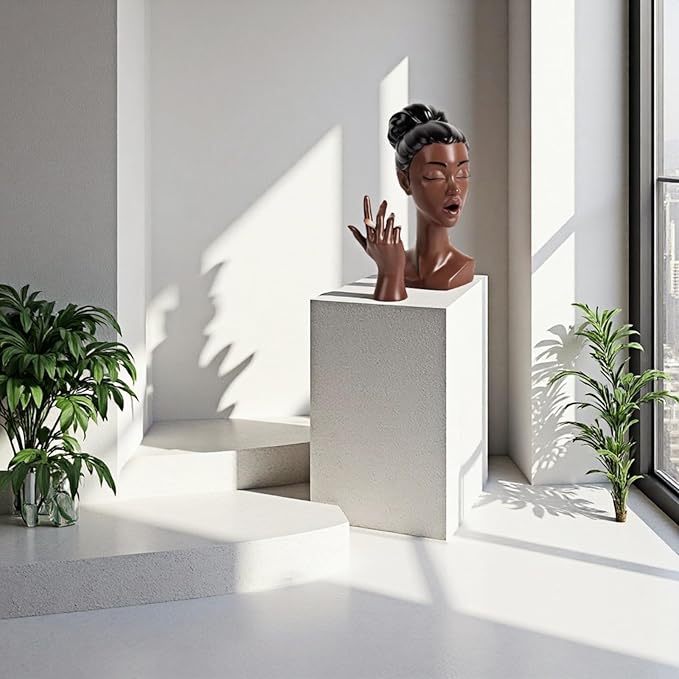 Elegant Head Incense Black Woman Burner, Modern Design, Stylish Incense Holder Black Women, Sophisticated Home Decor, Desk Accessory (New)