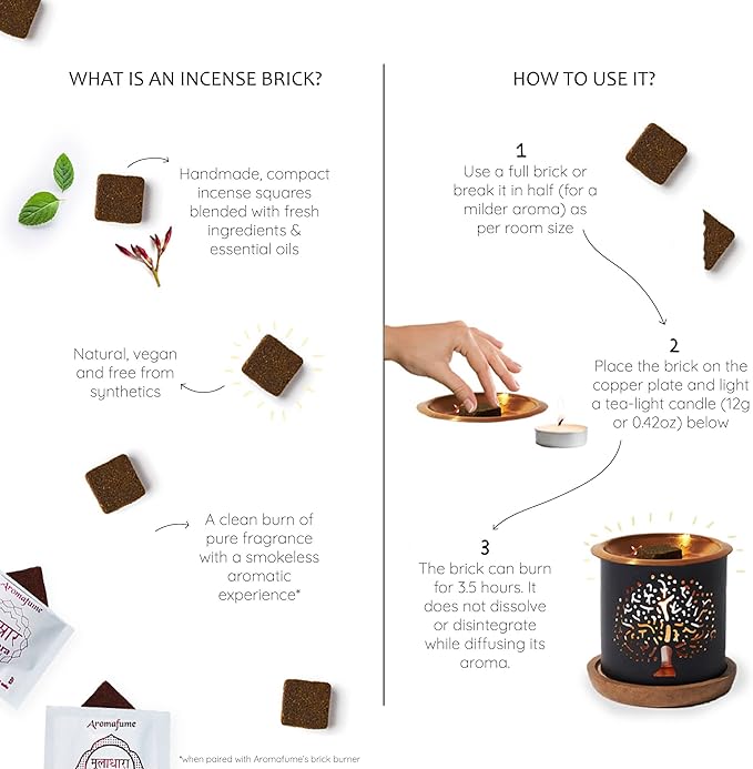 7 Chakra Incense Brick Super Set by Aromafume | 63 bricks & Tree of Life Exotic Burner | Smokeless Incense Set for Chakra Balance | Yoga & Meditation Gifts