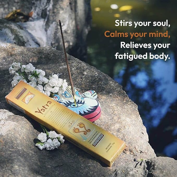 Yatra Indian Temple Incense Sticks - (120 Inscents Sticks) Spiritual Incense Kit | Blend of Floral & Sandal Insense Burn, Organic Incense Sticks Non Toxic | Use as Inciensos para Sacar Malas Energias