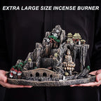 Mountain Waterfall Incense Burner，Backfall Incense Holder River, Incense Falls Meditation Decor for Room with Upgrade Incense Cones and Accessories (Buddha)