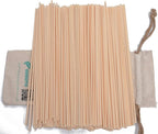 Resafy Reed Diffuser Sticks, Jecnovo Pack of 100 Fiber Sticks with Handmade Linen Bag, Safe and Non-Toxic, 9 Inches Long 3mm Diameter Aromatherapy Diffusers for Home, Spa and Office(Beige)