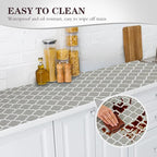 Drawer and Shelf Liner, Non-Slip Kitchen Cabinet Liners Non-Adhesive Thick Strong Grip Waterproof Washable Mats Protect Dresser Shelves Cupboard Bathroom Cabinets, Gray, 24 in X 10 FT