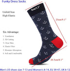 DRASEX Men's Dress Socks Funky Colorful Pattern Cotton Novelty Casual Crew Socks
