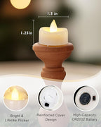 5plots Flameless Candles, 12Pcs Tea Lights Candles Battery Operated, Flameless Tealight Candles Flickering, Electric Tea Light Votive Candles - White - 1.5" x 1.25"