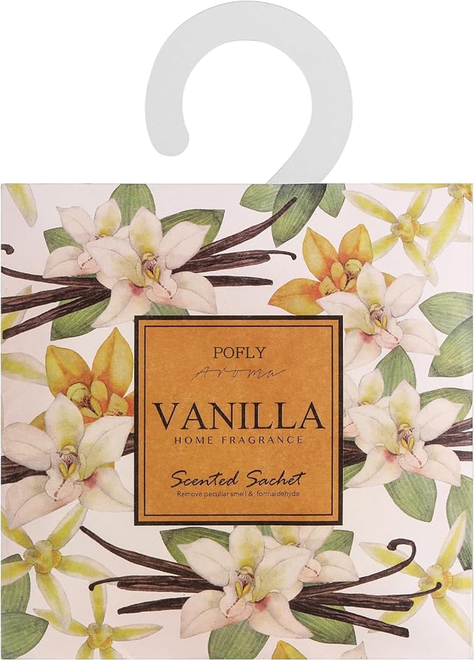 12 Packs Vanilla Scented Sachets – Long-Lasting Air Freshener & Closet Deodorizer for Drawers, Closets, Cars & Wardrobes