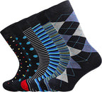 Mens socks size 10-13/9-11/13-15 Cotton Crew funny Colorful work dress socks for men 9-12 gifts for him 6/12 Pairs