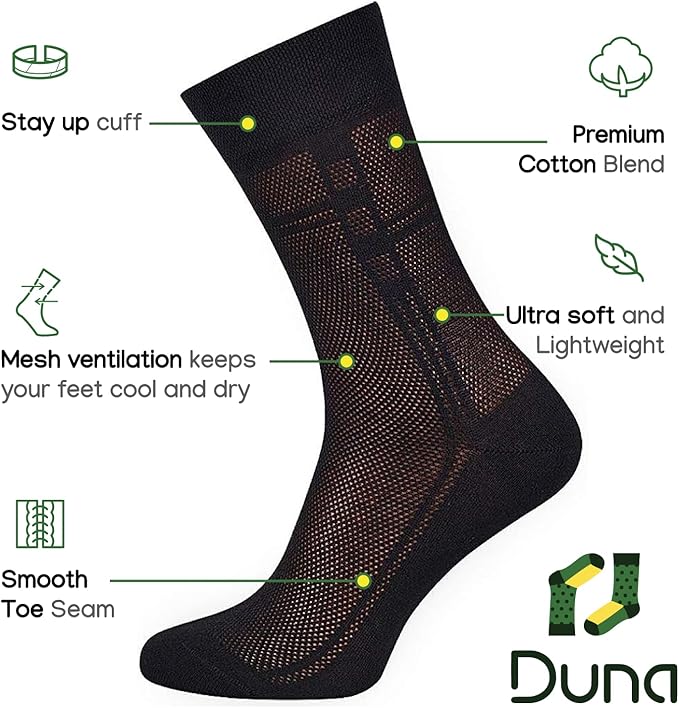 Men's Socks, Ultra Thin Breathable Cotton Mens Dress Socks (5 pack), Super Soft and Lightweight Sock for Men