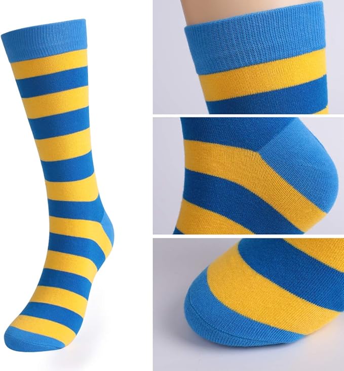 HHX YONLEE Dress Socks 5/6/10 Pairs Crew Argyle Colorful Cotton Novelty Casual Happy Fun