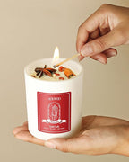 AOOVOO Apple Cinnamon Scented Candles for Women - Aromatherapy Candle with Crystals Inside, 10oz Soy Candles for Home Scented, Birthday Gifts Candle for Women Mom