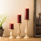 MOZEAL 3" x 8" Hand-Poured Unscented Large Candle,Smokeless Rustic Pillar Candle Set of 2,Slow Burn,No Drip,Approx 150 Hours Burning,Wedding,Dinner,Christmas and Home Decorative,Tall Dark Red Candle