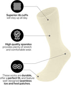Feraricci Solid Color Casual Dress Socks for Men - Colorful & Comfortable Crew Socks
