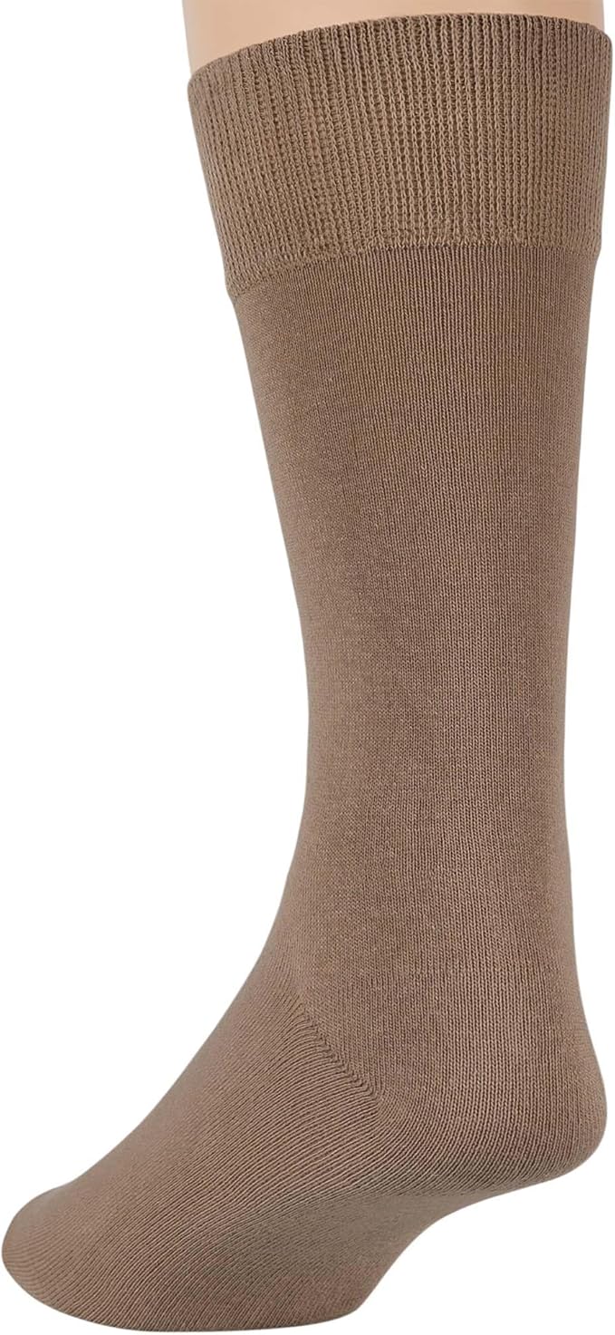 7BigStars Mens Dress Socks – 6 Pairs Crew, Soft Stay Up, Cotton Comfort for Business, Office, Big and Tall, Breathable
