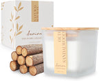 Scented Candle, 7.04 oz Oud Sandalwood Aromatherapy Candle, Natural Soy Wax with Wooden Wick, Candles for Home, 45 Hours Burn Time, Scented Jar Candle Gifts