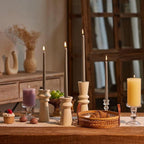 New Burning Formula Unscented Dripless 10-Inch Taper Candles Set of 12 - Taupe, for Wedding, Dinner - Smokeless, Long Burning - Hand Poured, Colored Tall Candlesticks - Topo