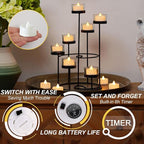 BEICHI 12-Pack Timer Tea Lights Candles Battery Operated, LED Tea Light with Timer, Built-in 6 Hours Flameless Tea Candles, Tea Lights Flickering Votive Candles 1.5'' D x 1.3'' H (Warm White)