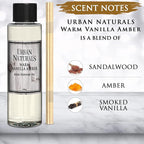 Urban Naturals Warm Vanilla Amber Refill | Creamy. Warm. Sultry. Notes of Sandalwood, Amber & Smoked Vanilla | 4 oz.