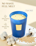 M&SENSE Peaceful Patchouli Scented Candle 35oz 150H Burn Time Long Lasting, 3-Wick Natural Aromatherapy Candle Highly Scented, Home Fragrance Housewarming Gifts