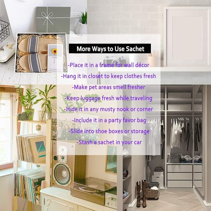 MYARO Scented Sachet House Air Freshener - 12 Pack Long Lasting Gardenia Fragrance Deodorizer for Home Closet Drawer Car