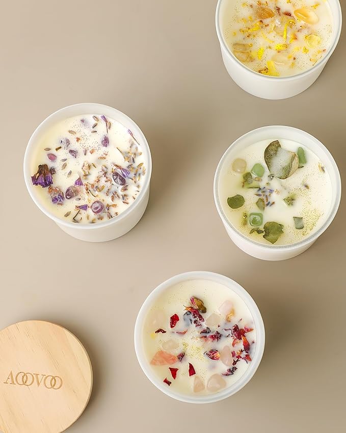 AOOVOO Rose/Vanilla/Eucalyptus/Lavender Scented Candles for Women - Aromatherapy Candle with Crystals Inside, 40oz Soy Candles for Home Scented, Birthday Gifts Mothers Day Candle for Women Mom