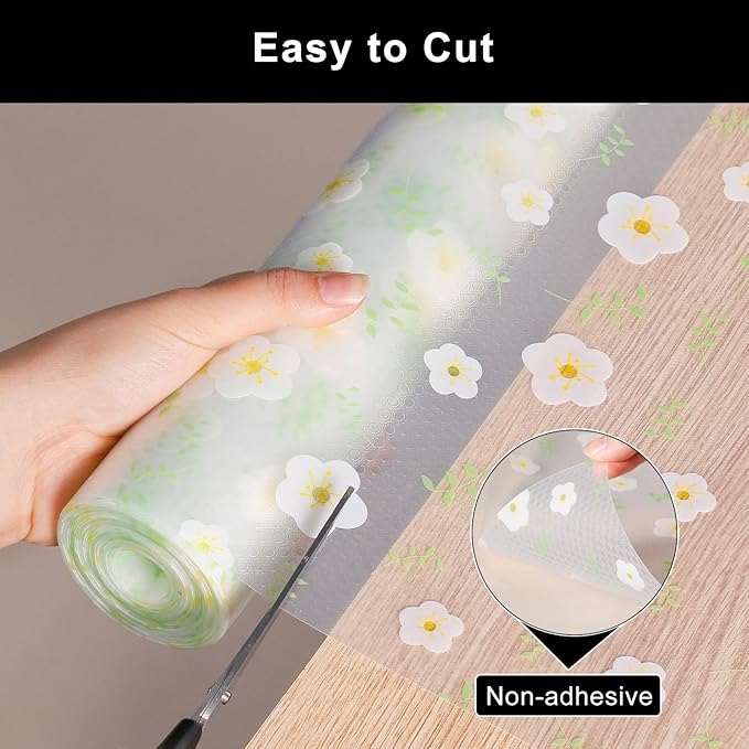 Cooyes Shelf Liner – Premium Non-Adhesive Cabinet & Drawer Liner for Kitchen – Waterproof Shelf Paper with Modern Pattern – Durable EVA Cabinet Mat – Easy to Cut