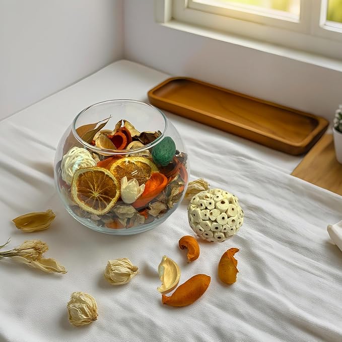 Qingbei Rina Fall Potpourri Bags,Citrus Orange Scented Potpourri Bowl Filler,Thanksgiving Decorative Dried Flower,Home Fragrance Farmhouse Harvest Vase Decor,10oz