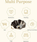 4 in 1 Incense Burner 6 Inch Inscents-Sticks Holder, Lotus Incense Holder for Sticks, Insence Burner with 3 Incense Sockets for Meditation, Yoga, Home Decor, Black and Brown