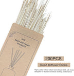 UCC 200PCS Reed Diffuser Sticks, 10 Inch Natural Rattan Sticks for Essential Oil, Premium Scented Oil Sticks, Aroma Replacements Refill Sticks for Aromatherapy, Home Fragrance, and DIY Crafts