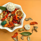 Qingbei Rina Fall Potpourri Bags,Citrus Orange Scented Potpourri Bowl Filler,Thanksgiving Decorative Dried Flower,Home Fragrance Farmhouse Harvest Vase Decor,10oz