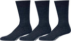 Merino Wool Mid-Calf Dress Socks for Men, Ribbed Dress Socks
