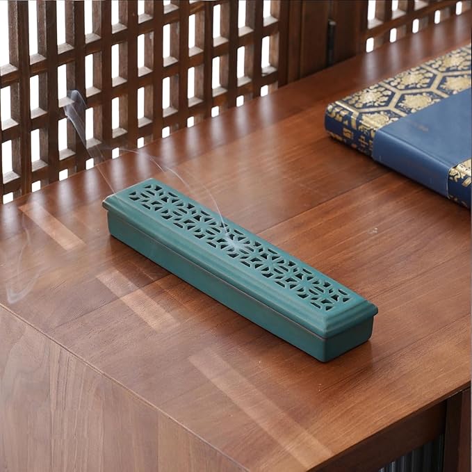 Incense Holder for Sticks，Ceramic Insence-Stick Holder Ash Catcher，Incense Holder Timkburner for Meditation Yoga Spa Room Decor