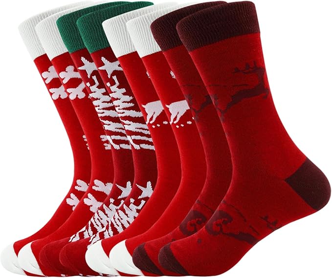 WANDER Men's Dress Socks Cotton Thin Classic Lightweight Socks 6/8 Pairs Solid & Patterned Soft Breathable Socks