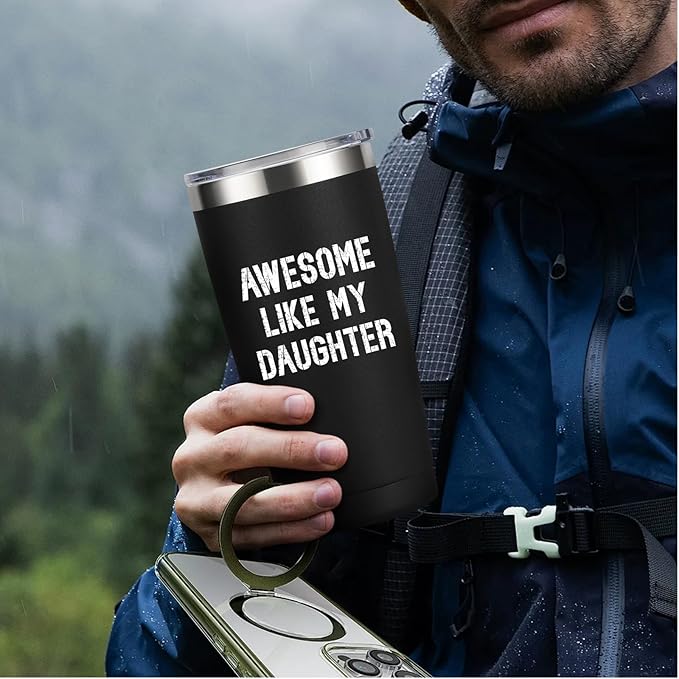 Father's Day Dad Gifts from Daughter – 20oz Navy Blue Stainless Steel Tumbler | Birthday & Christmas Gift for Bonus Dad Husband Father Coffee Mug