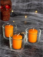 CANDWAX Orange Votive Candles Bulk Pack - Perfect as a Halloween Unscented Candle Set of 36-1.5x1.7 inch Fall Long Lasting Votives