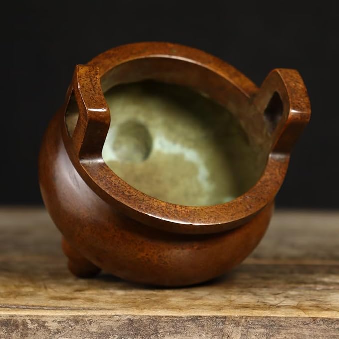 Brass Incense Burner Chinese Traditional Incense Burner Kit Zen Copper Incense Burner Office Home Yoga Room Sandalwood Burner Decoration Censer