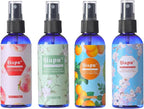 Natural Bedroom Linen Spray Scented Room Mist with Plant Extracts Long Lasting Freshness for Sheets, Pillows & Curtains – 4oz 4Bottle（Cherry Blossom + Citrus + White Peach + Gardenia）