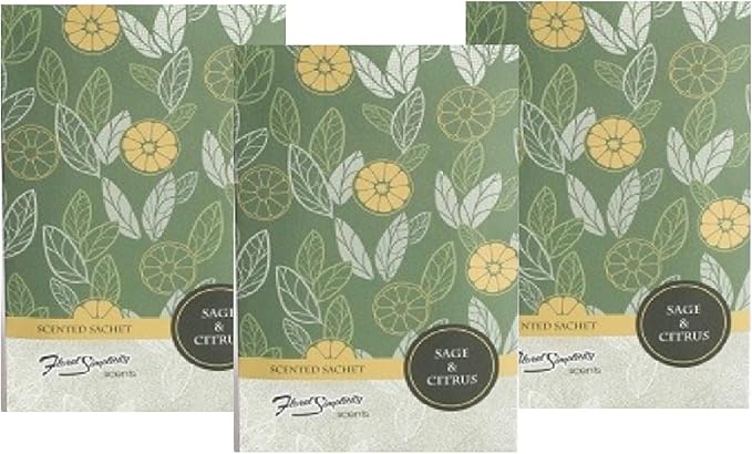 Simplicity Scents Sage and Citrus Scented Sachets Pack of 6, Everyday - Long-Lasting Scented Bags, Home Fragrance, Air Freshener & Deodorizer for Closet, Room, Drawer, or Cars, Made in USA