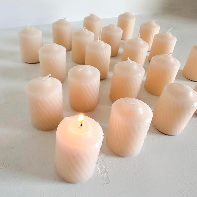 Unscented Votive Candles, Clean-Burning Votive Candles, Long-Lasting 14-16 Hour Burn Time, Ideal for Weddings, Home Décor, Spa, and Events, Made in USA, Box of 120, Ivory