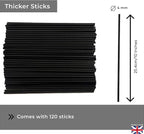 Ziffs Home® 120pcs Black Fibre Reed Diffuser Sticks - 25.4cm/10 Inches in x 4mm/0.16in - Thick Reeds Sticks - Fibre Reeds for Diffusers