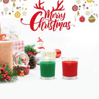 Set of 4 Green Votive Candles for Christmas and St. Patrick's Day, Clear Glass Filled Unscented Soy Wax Candle for Spring Home Decoration and DIY