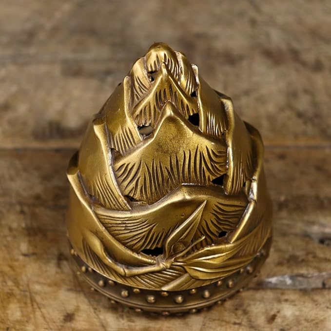 Brass Incense Burner Chinese Traditional Incense Burner Kit Zen Copper Incense Burner Office Home Yoga Room Sandalwood Burner Decoration Censer