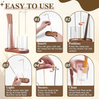 2 in 1 Incense Holder for Sticks with Glass Ash Catcher, Anti-Ash Flying Upside Down Insence Stick Burner, Modern Vertical Inscents-Sticks Holder for Yoga Spa Meditation Home Decor