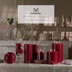MOZEAL 4" x 12" Extra-Large Dark Red Pillar Candles (Set of 2), Unscented,Dripless, Smokeless,Long Clean-Burning,These Tall 12 inch Large Red Pillar Candles Perfect for Weddings and Christmas Decor