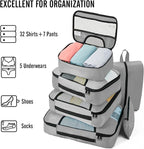 Veken 8 Set Packing Cubes for Travel Essentials, Suitcase Organizer Bags in 4 Sizes, Carry-On Luggage Accessories with Large Laundry & Hanging Toiletry Bag, Must-Have for Airplane, Road Trip & Camping