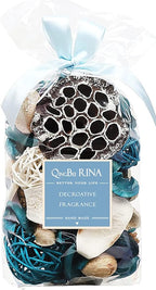 Qingbei Rina Summer Potpourri Bags, Ocean Breeze Scented Potpourri Bowl Filler,Beach Coastal Blue Vase Filler,Home Fragrance Sachet of Petal,Bathroom Easter Decor,9.9 Oz
