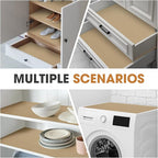 Shelf and Drawer Liner, Kitchen Cabinet Liners Non-Adhesive Thick Non-Slip Waterproof Washable Fragrant Mats Protect Dresser Shelves Cupboard Bathroom Cabinets, Beige, 18 in X 20 FT