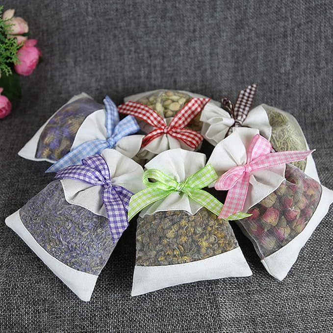 Sachet Empty Bags Linen Fabric Bags Organza Gauze Bags for Lavender, Spice and Herbs