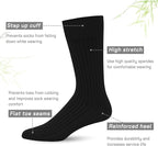 SERISIMPLE Men's Dress Socks - Bamboo Viscose Thin Ribbed Knit, Silky & Soft, Lightweight Business Crew Socks 5 Pairs