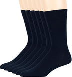 7BigStars Mens Dress Socks – 6 Pairs Crew, Soft Stay Up, Cotton Comfort for Business, Office, Big and Tall, Breathable