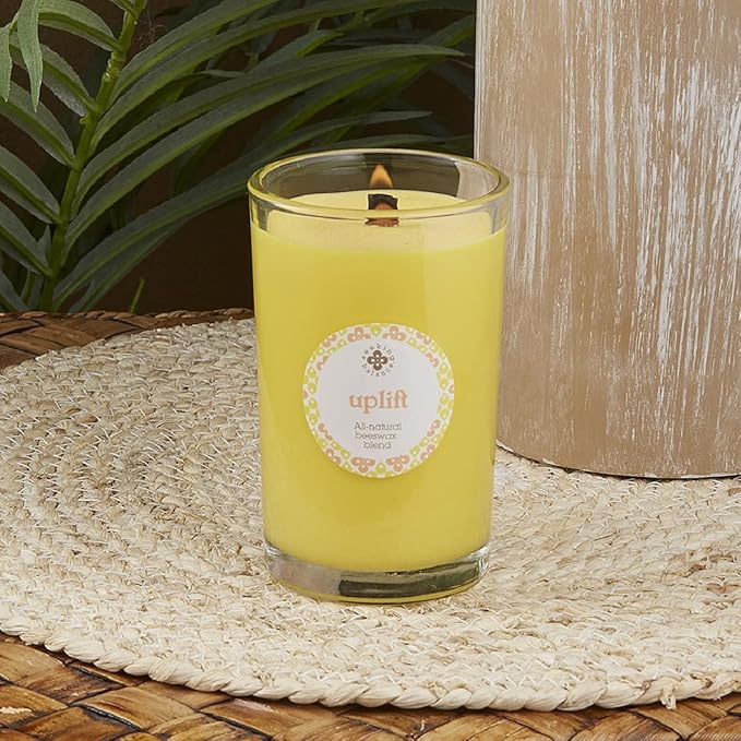 Root Candles Seeking Balance Wood Wick Spa Candle Aromatherapy Candles, 8-Ounce, Uplift: Lemon & Bergamot